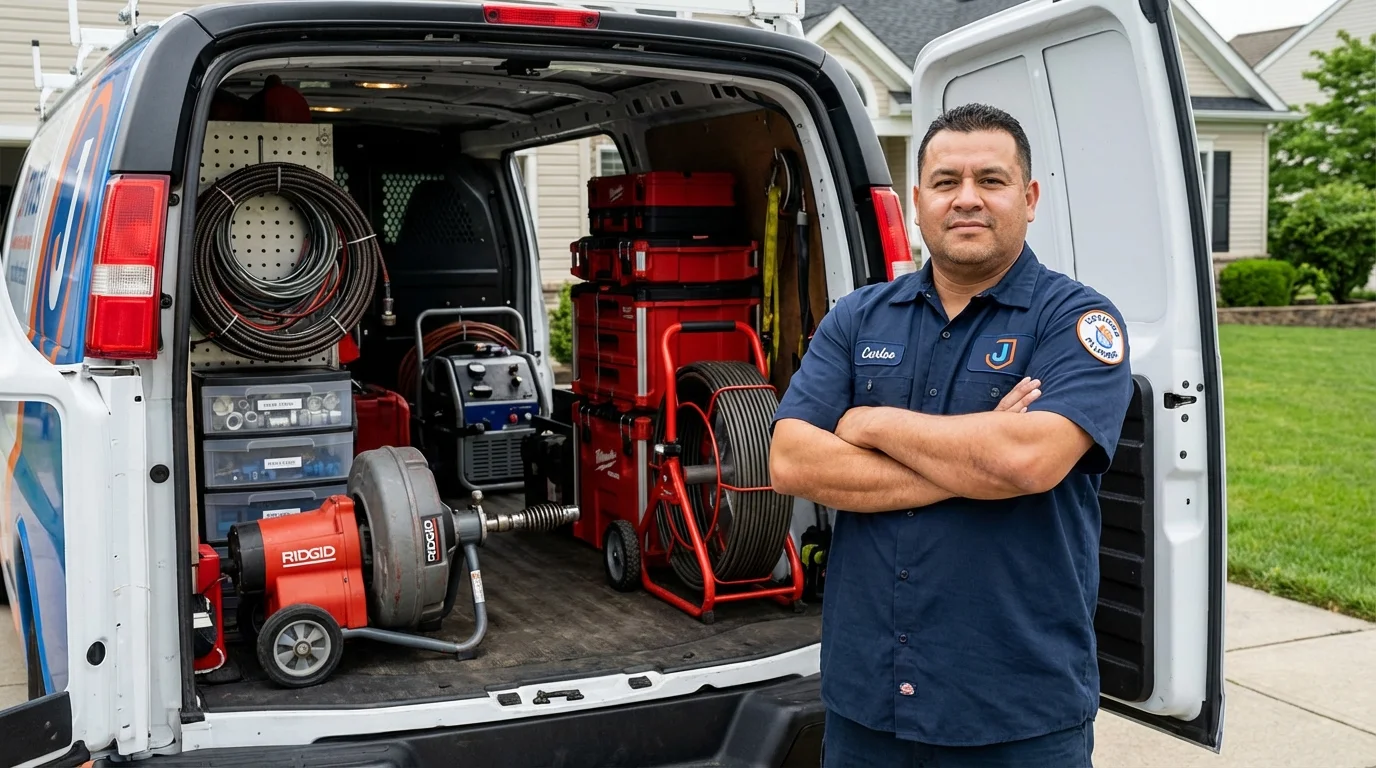 Professional drain cleaning equipment and Johns Plumbing LLC plumber in Pawling