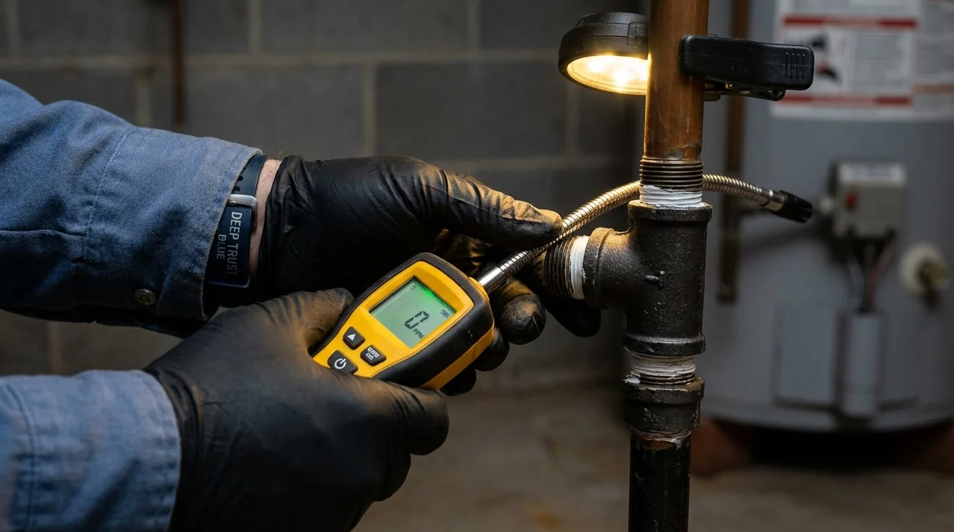 Gas leak detection with electronic sniffer by Johns Plumbing LLC in Pawling
