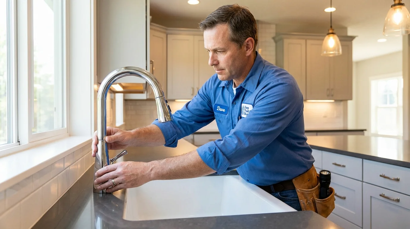 Kitchen faucet installation by Johns Plumbing LLC in Pawling