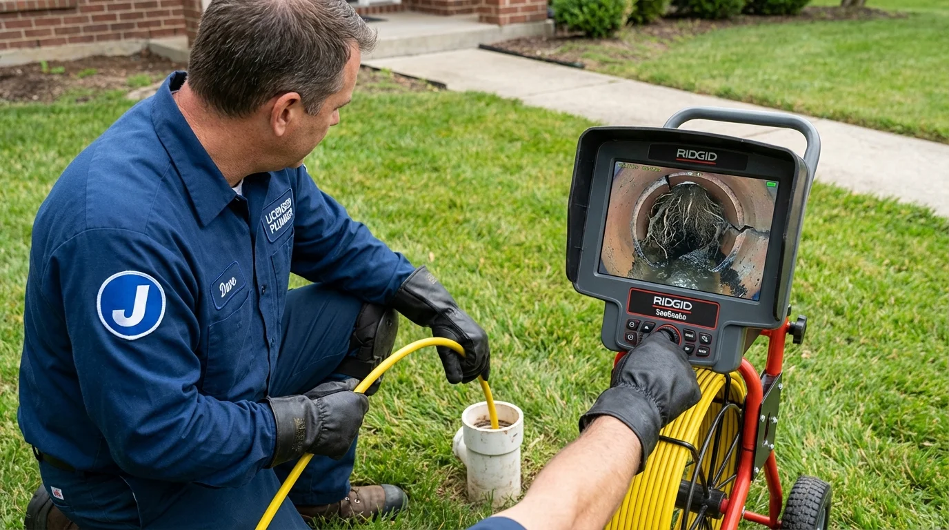 Sewer camera inspection being performed by Johns Plumbing LLC in Pawling